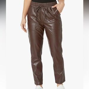 Kut From the Kloth Brown Faux Leather Drawstring Pants